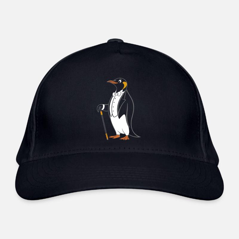 Elégant pingouin en queue de pie avec bâton de marche Casquette classique bio