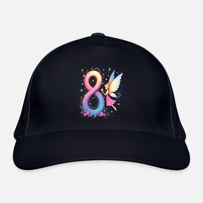 Süße Fee 8. Geburtstag für Mädchen Bio-Baseballkappe