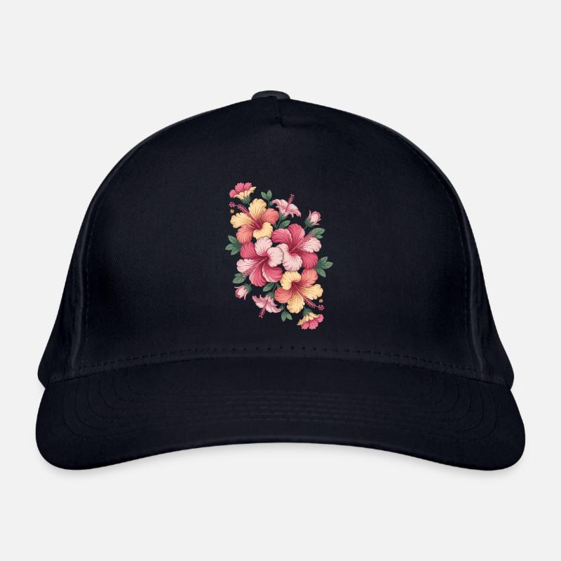 Hibiskus Boho Blume Verträumtes Design Bio-Baseballkappe