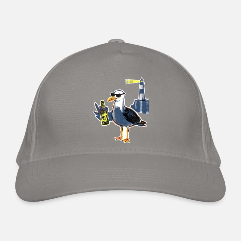Coole Möwe Leuchtturm Bier Bio-Baseballkappe