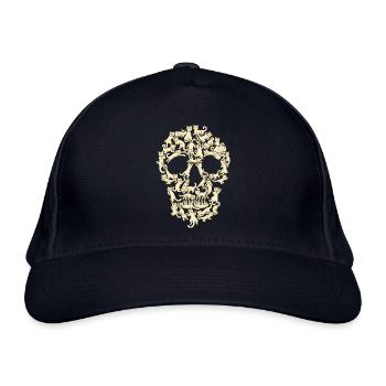 Schädel aus Katzen - Bio-Baseballkappe - Navy - Vorne