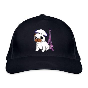 Paris Mops - Bio-Baseballkappe - Navy - Vorne