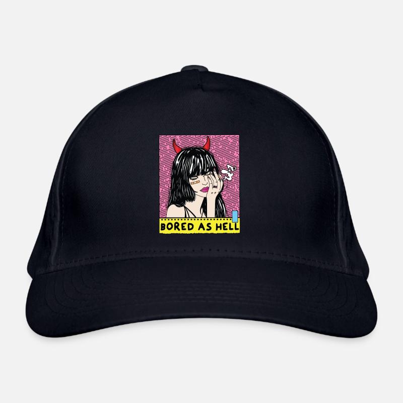 POP-ART Bored As Hell ARTWORK, Devil Frau 80s Organic Baseball Cap