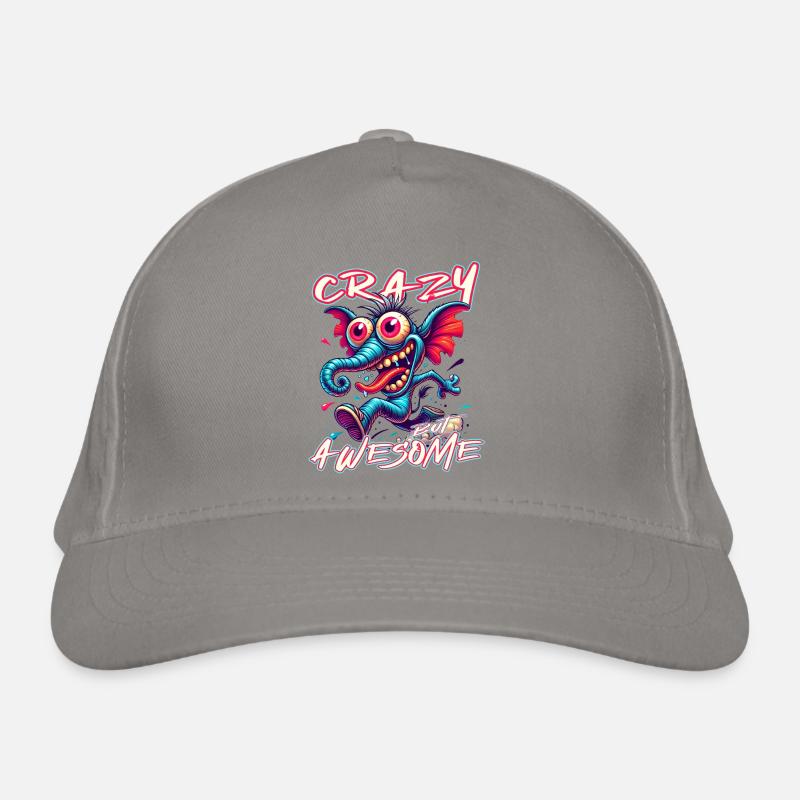 Cute but Crazy Elephant Comic Style Organic Baseball Cap