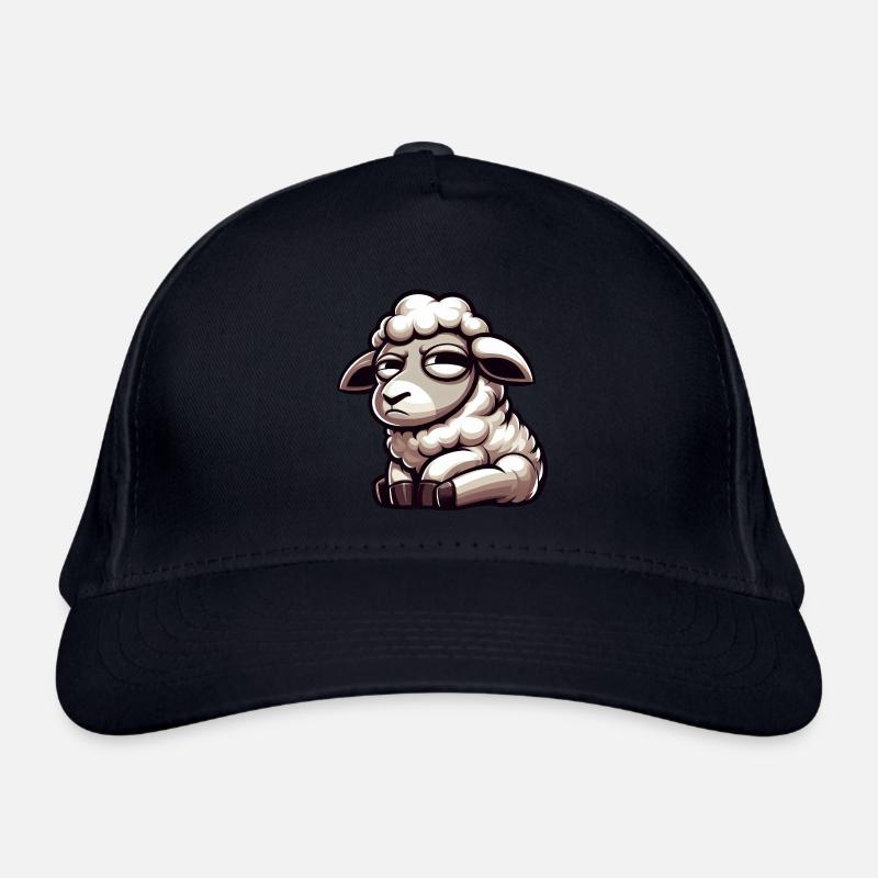 Skeptisches Schaf Comic Lustiger Stier Bio-Baseballkappe
