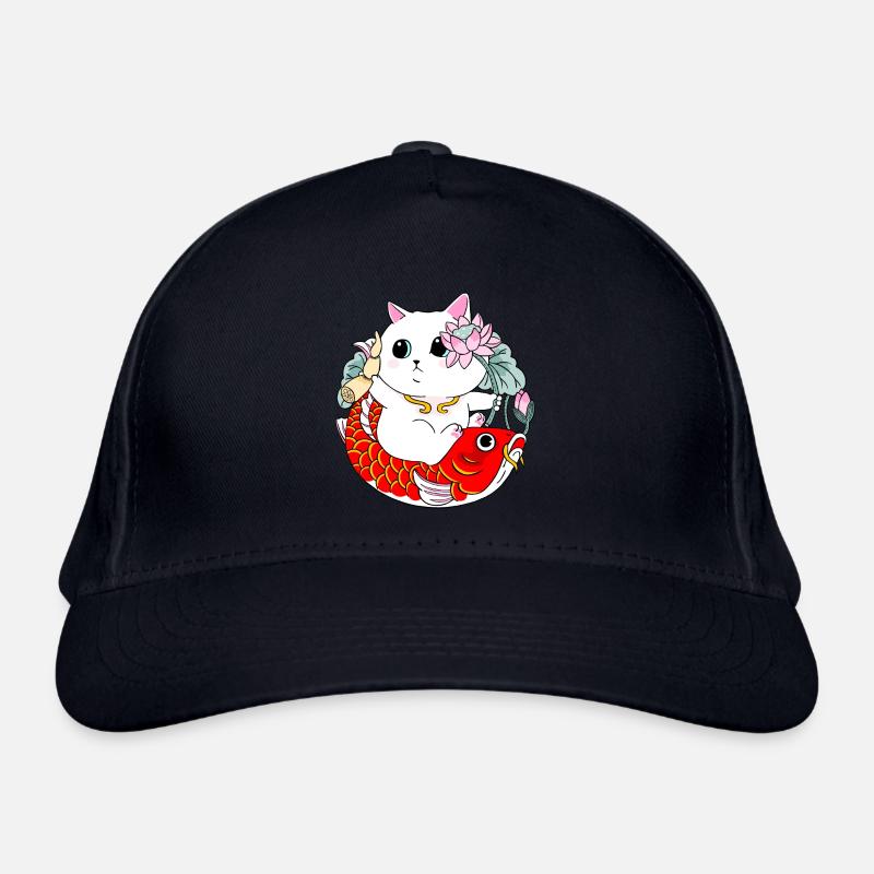 Chat et poisson Koi Casquette classique bio