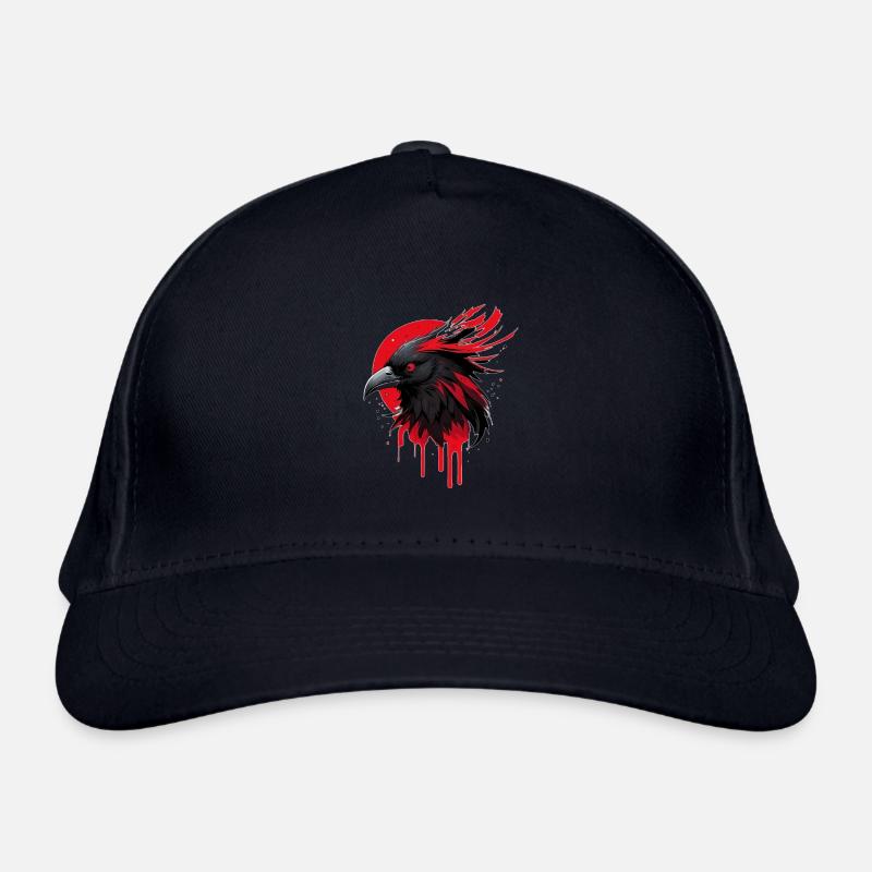 Fantasievogel rot-schwarz Bio-Baseballkappe