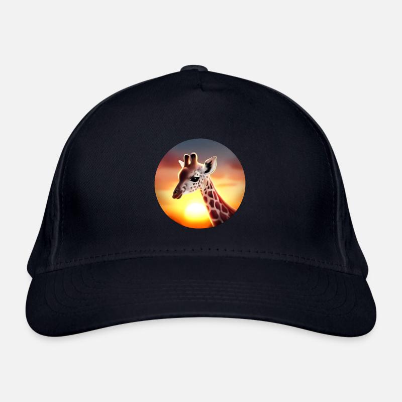 Young giraffe in sunset Organic Baseball Cap