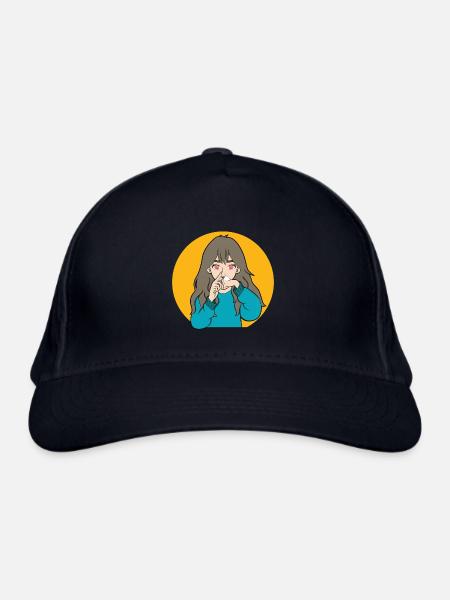 COCAINE SNIFFING ANIME GIRL - Bio-Baseballkappe - Navy - Vorne