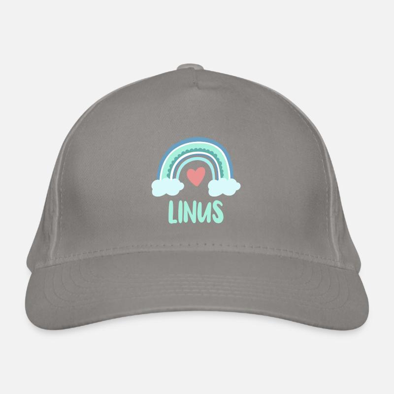 Linus Name Regenbogen Baby Bio-Baseballkappe
