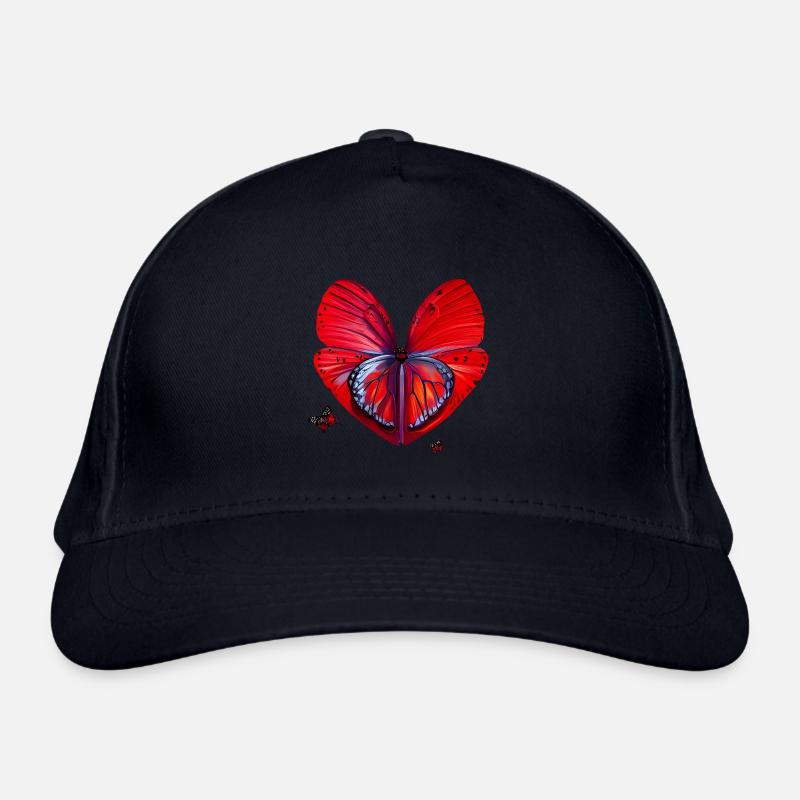 Herz voller Schmetterlinge Geschenk Bio-Baseballkappe