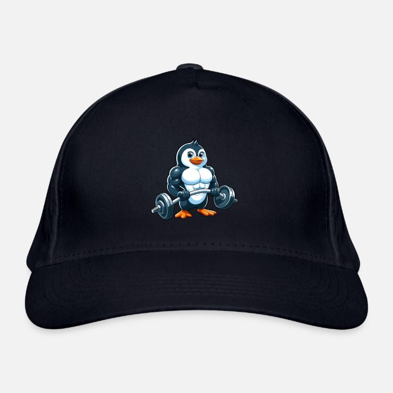 Starker Pinguin Gewichtheben Comic Cartoon Bio-Baseballkappe