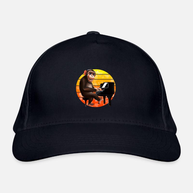 Singe au piano Casquette classique bio