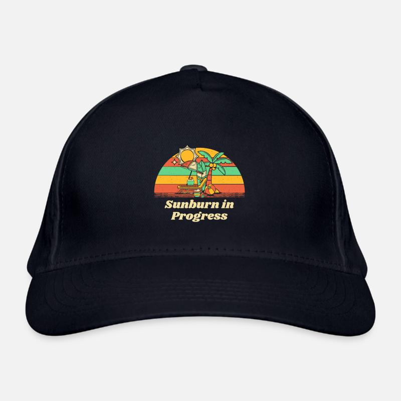 Sunburn in Progress Sunbathing Beach Tanning Organic Baseball Cap