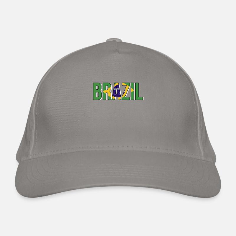 Brazil Flag Typography Organic Baseball Cap