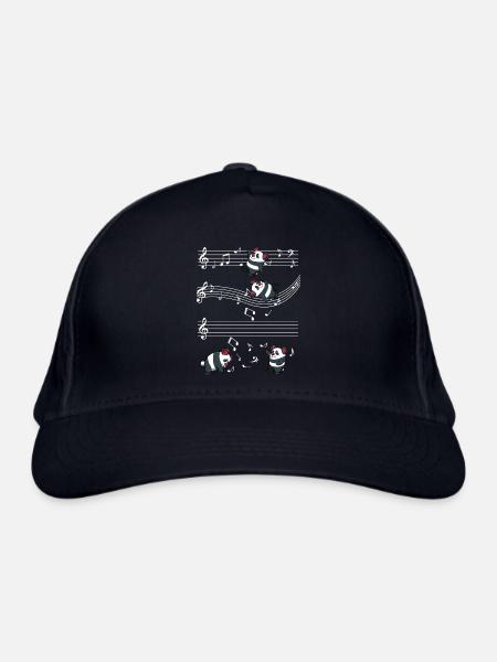 Panda Musiknoten Muster - Bio-Baseballkappe - Navy