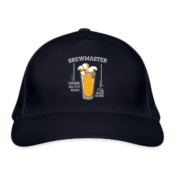Biermeister Spruch Glas - Bio-Baseballkappe - Navy - Vorne