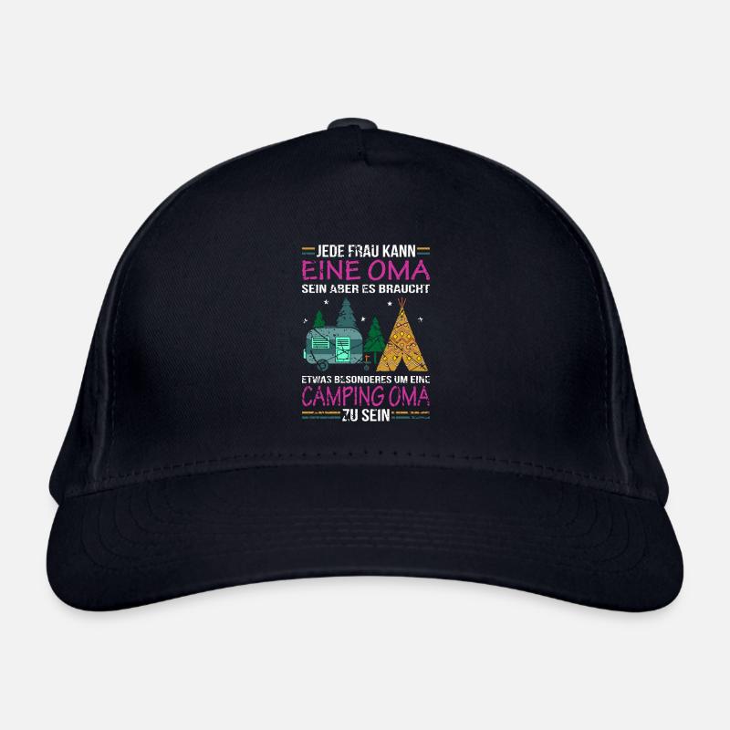 Camping Oma Spruch Campen Großmutter Lustig - Bio-Baseballkappe - Navy