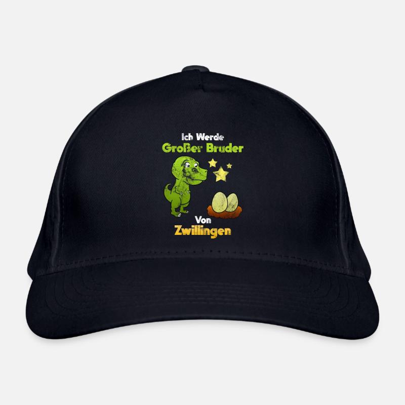 Großer Bruder Zwillinge Dinosaurier Nachwuchs - Bio-Baseballkappe - Navy