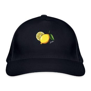 Zitrus Lemon Illustration - Bio-Baseballkappe - Navy - Vorne