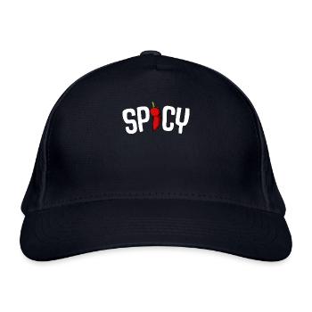 Spicy Pepper Typografie - Bio-Baseballkappe - Navy - Vorne
