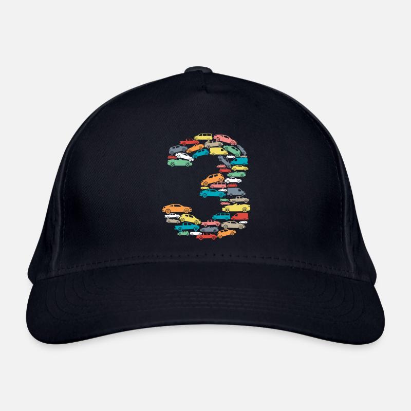 3ème anniversaire de l'enfant de 3 ans voitures Casquette classique bio
