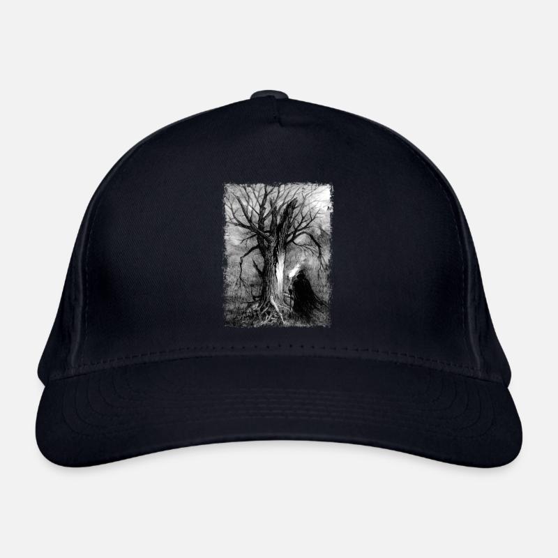The Wanderer's Shadow by a Dead Tree Organic Baseball Cap