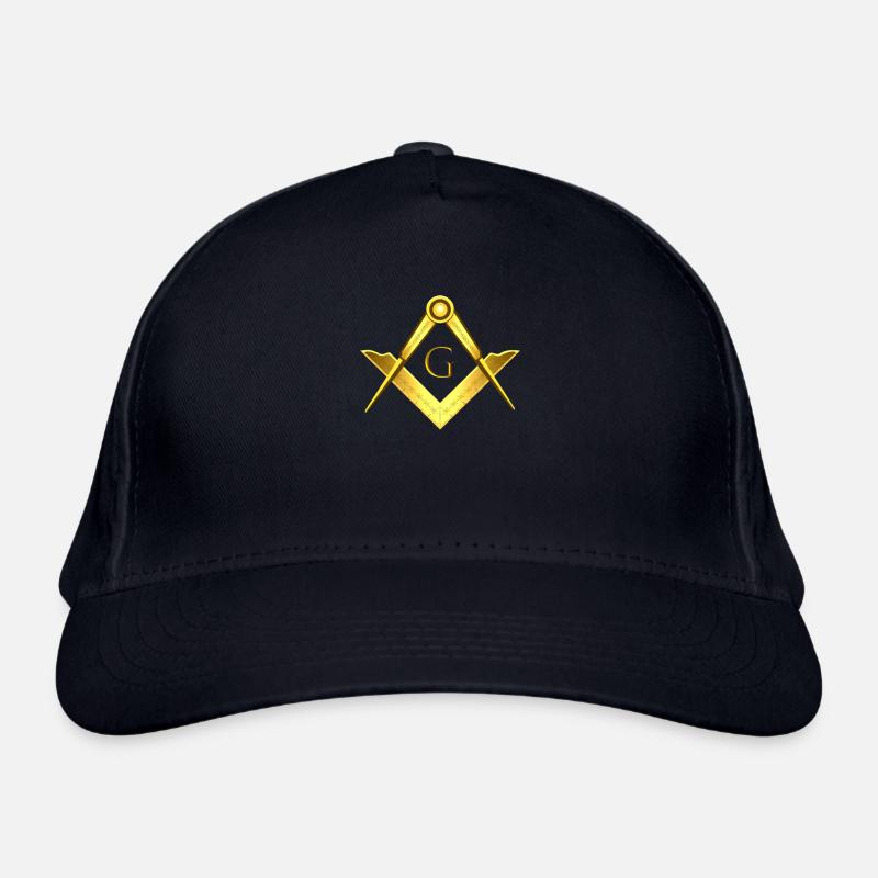 Masonic symbol angle compass gold freemasonry Organic Baseball Cap