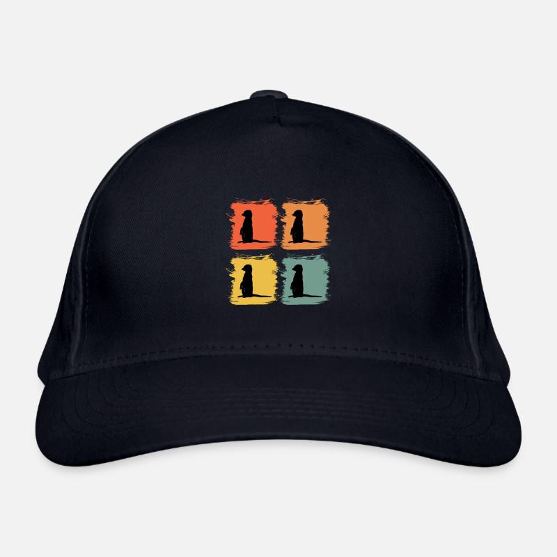 Erdmännchen Tier Retro Pop Art Geschenkidee Bio-Baseballkappe