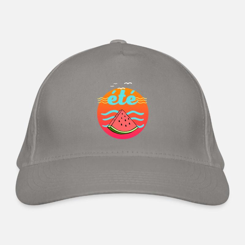 plage vacances à la mer été cercle pastèque soleil Casquette classique bio