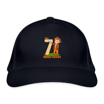 Kleiner Detektiv 7. Geburtstag Jungen Geschenk - Bio-Baseballkappe - Navy - Vorne