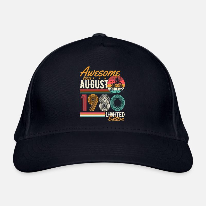 August 1980 Born Birthday Retro Organic Baseball Cap