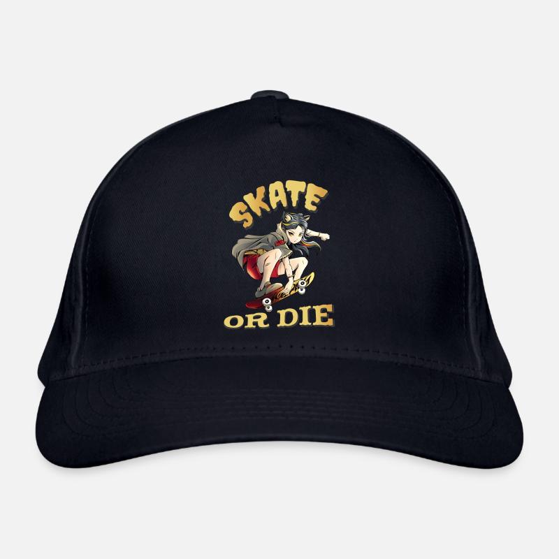Skate oder stirb Skateboarder Anime Mädchen Bio-Baseballkappe
