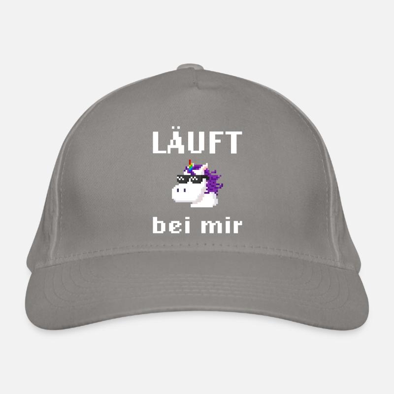 Läuft bei mir Pixelart mit Einhorn Bio-Baseballkappe