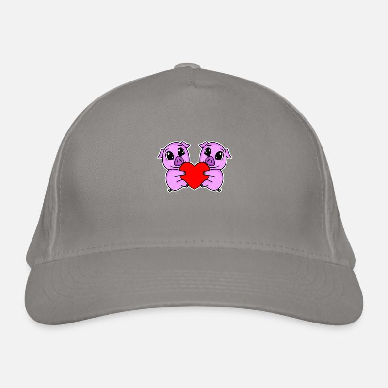 Cœur de Cochon Amour Cochons Casquette classique bio