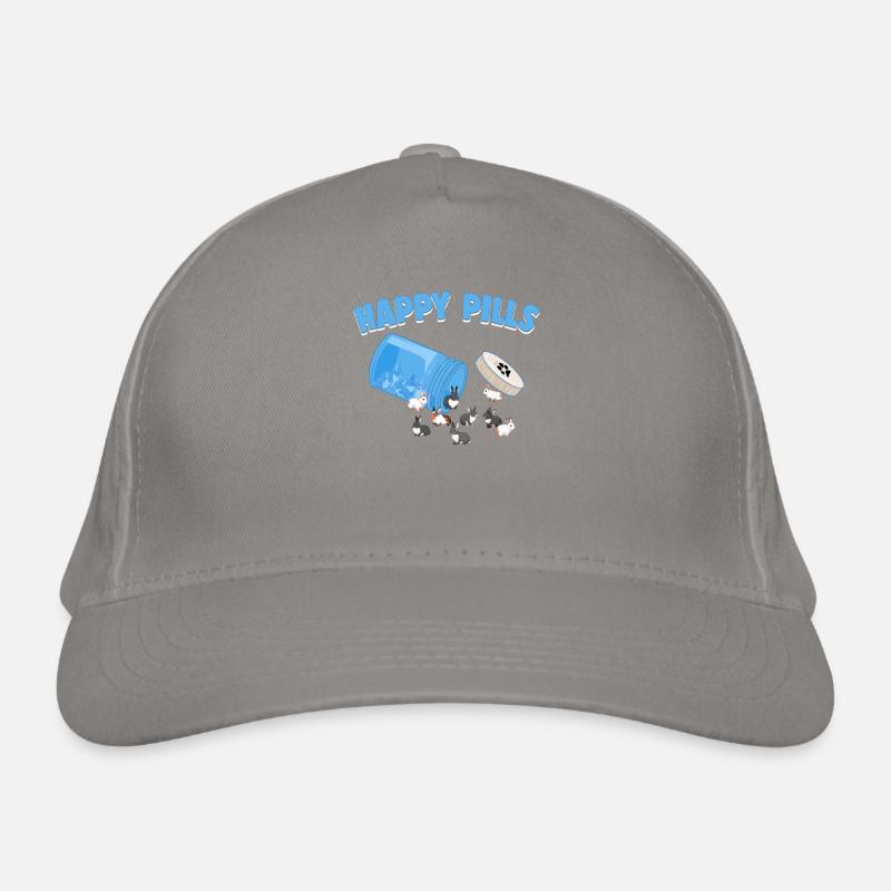 Pilules heureuses Lapin Race Drôle Mignon Rex Lapin Jeu de mots Casquette classique bio