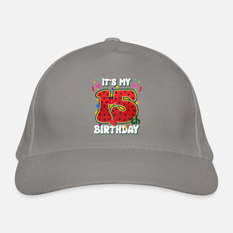 15. Geburtstag Wassermelone Sommer Geschenk Bio-Baseballkappe