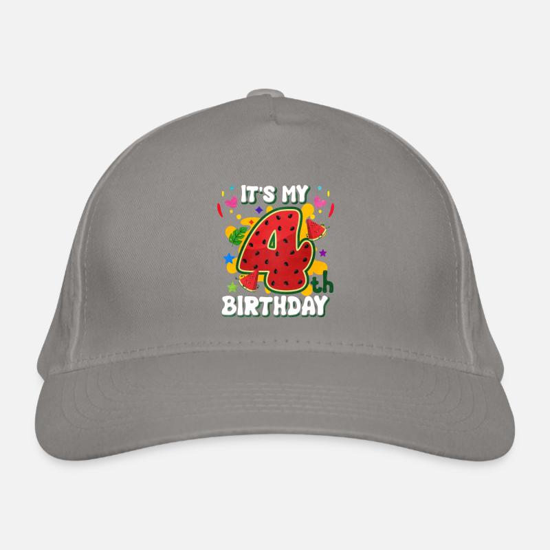 4. Geburtstag Wassermelone Sommer Geschenk Bio-Baseballkappe