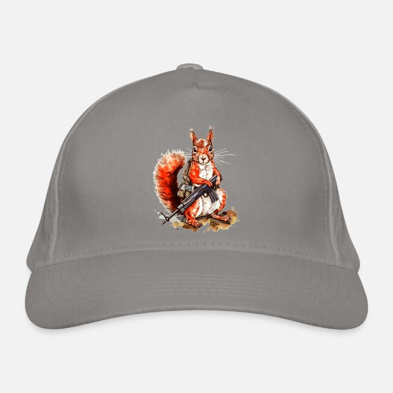 Squirrel with machine gun is armed Organic Baseball Cap