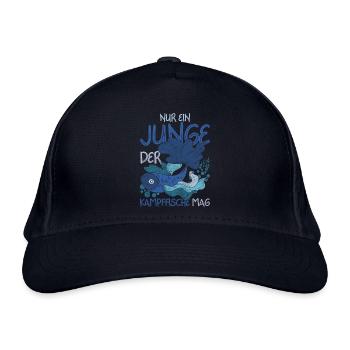Nur ein Junge der Kampffische mag Ozean Kampffisch - Bio-Baseballkappe - Navy - Vorne