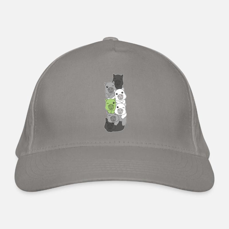 Agender Flag Pride LGBTQ Cute Capybara Stack Organic Baseball Cap