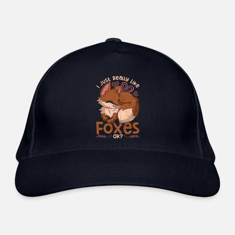 I really like foxes ok forest animal funny fox Organic Baseball Cap