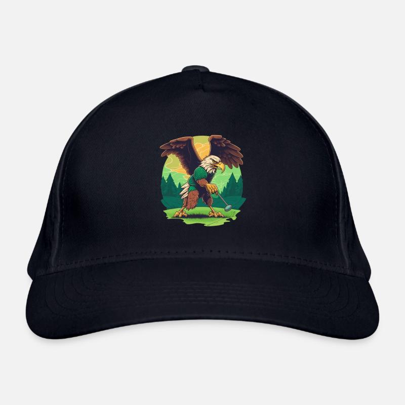 Golf-playing eagle Organic Baseball Cap