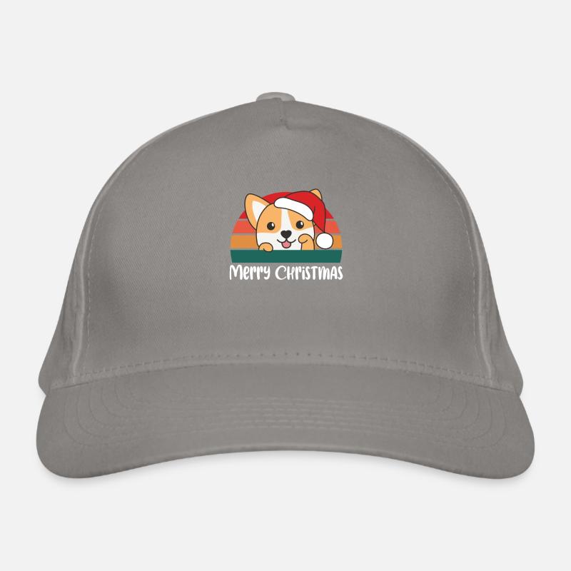 Joyeux Noël Retro Corgi Noël Casquette classique bio