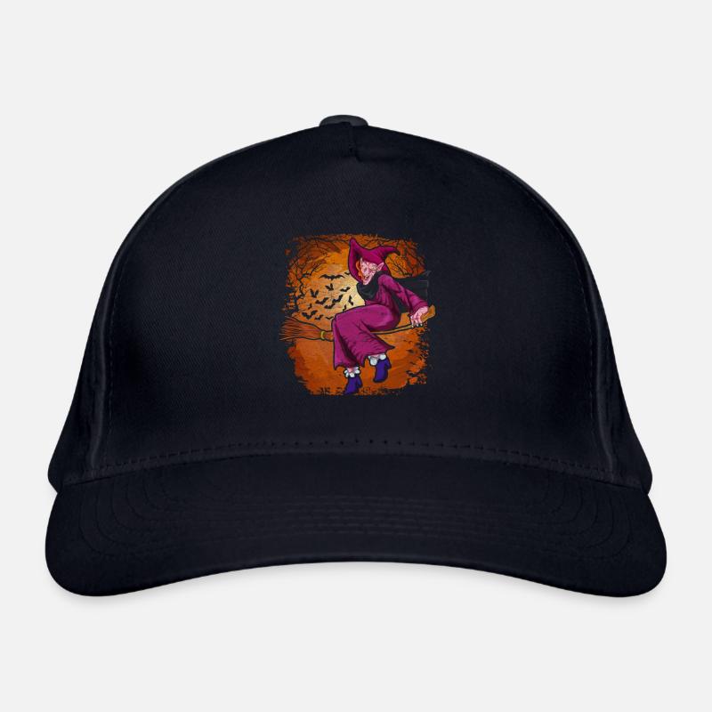 Full Moon Bat Halloween Cadeau Sorcière Casquette classique bio
