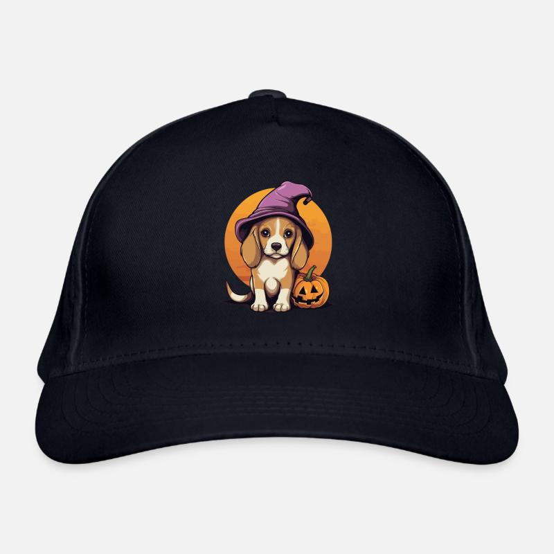 Halloween Witch Hat Pumpkin Dog Beagle Organic Baseball Cap