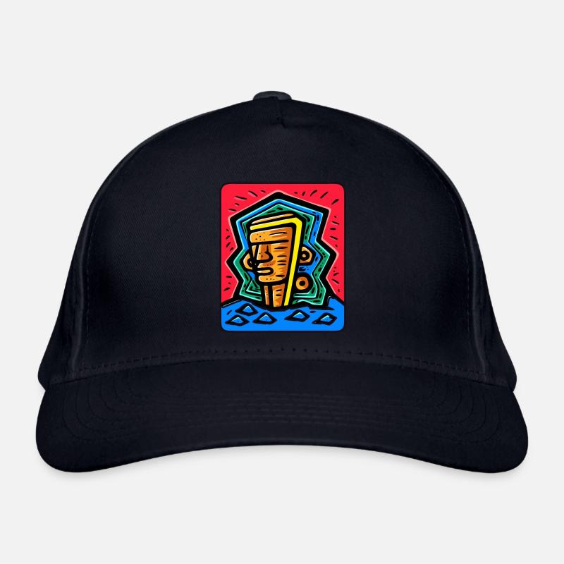 Tiki coloré abstrait Casquette classique bio