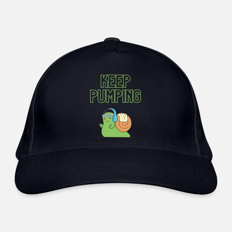 "Keep Pumping" - Schnecken-Design Bio-Baseballkappe