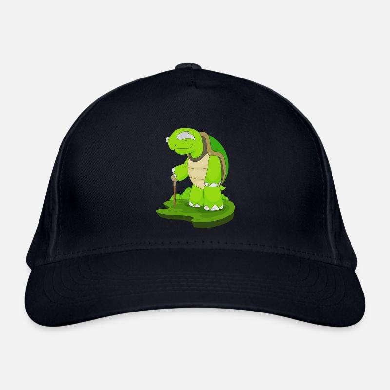 Turtle Retiree Walking Stick Organic Baseball Cap