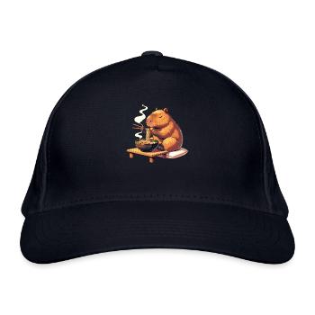 süße Capybara isst Ramen Nudeln Capybaras Ramen - Bio-Baseballkappe - Navy - Vorne